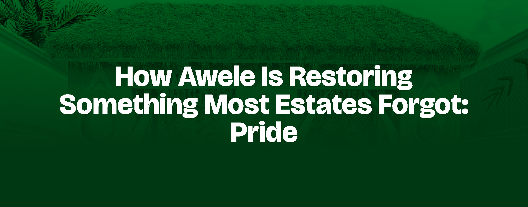 You are currently viewing How Awele Is Restoring Something Most Estates Forgot: Pride