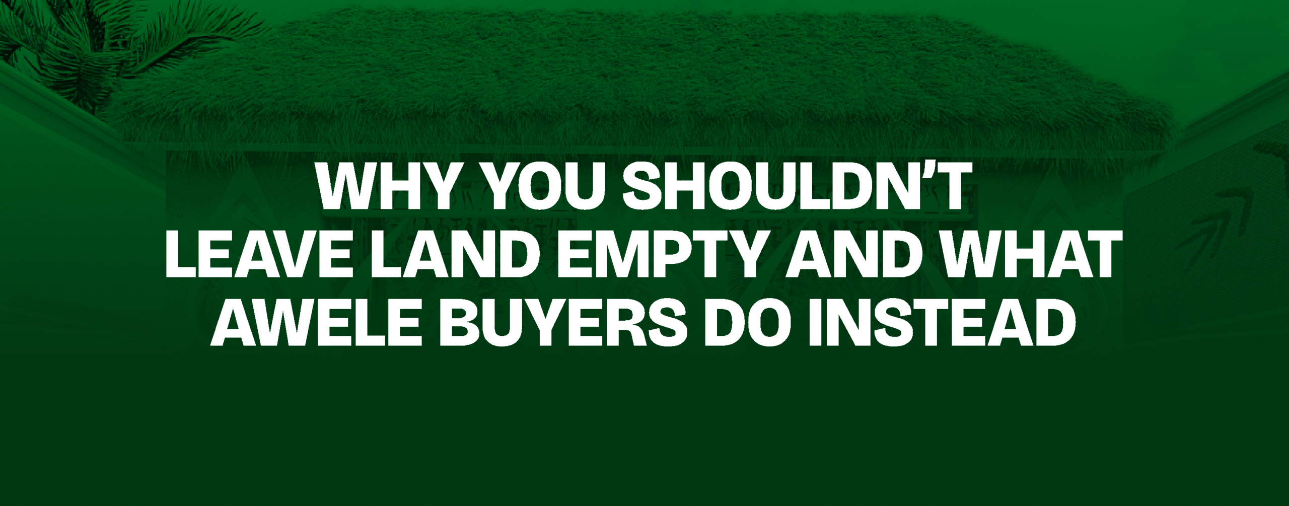 You are currently viewing Why You Shouldn’t Leave Land Empty — And What Awele Buyers Do Instead